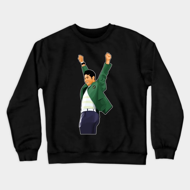 Hideki Matsuyama Green Jacket Crewneck Sweatshirt by RunAndGow